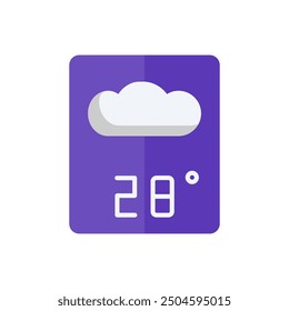 weather forecast icon vector, cloudy icon,26 degrees celsius. Perfect for web and app interfaces, presentations, infographics, etc.