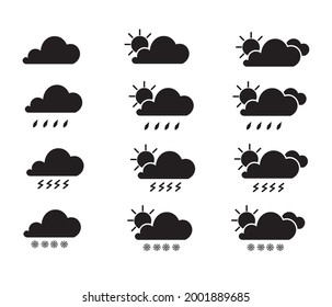 Weather forecast Icon vector illustration symbol graphic of Monochrome