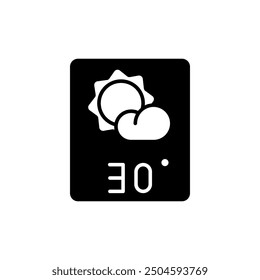 weather forecast icon vector,partly sunny icon,30 degrees celsius. Perfect for web and app interfaces, presentations, infographics, etc.
