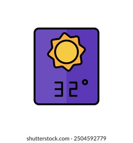 
weather forecast icon vector,sunny sun icon,32 degrees celsius. Perfect for web and app interfaces, presentations, infographics, etc.
