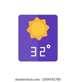 
weather forecast icon vector,sunny sun icon,32 degrees celsius. Perfect for web and app interfaces, presentations, infographics, etc.
