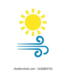 Weather forecast  icon of wind isolated on white background. Weather symbol  in modern style. For web site design and mobile apps. Vector illustration