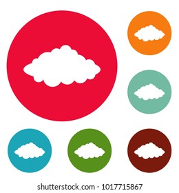 Weather forecast icons circle set vector isolated on white background