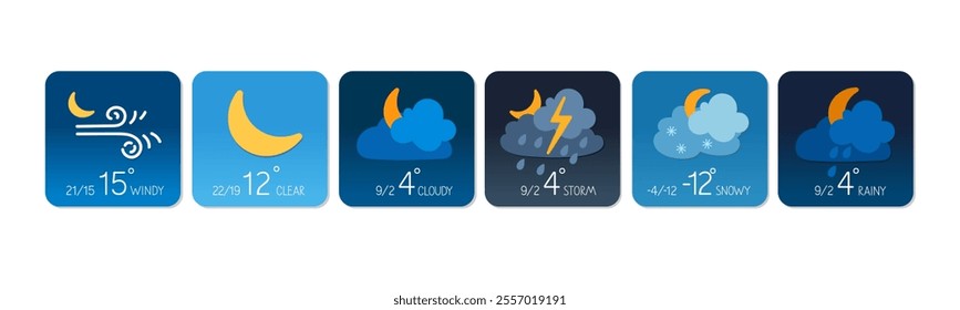 Weather forecast icons displaying various conditions for the week ahead