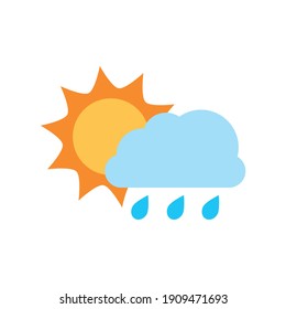 Weather forecast icons include,rainy season,rainstorm, thunder,lightning, winter,snowing, cold weather, summer,rising sun,clear weather,hot weather,spring, night,moon,stars. Vector illustration