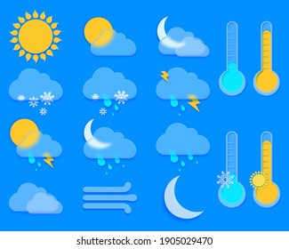 Weather forecast icons set for web