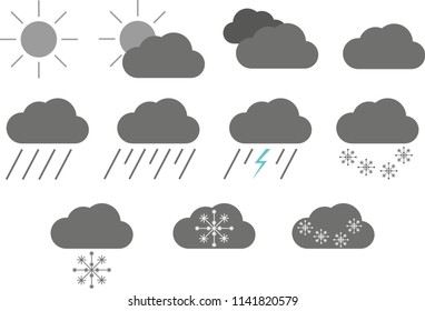 weather forecast icons vector graphic