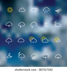 Weather forecast icons vector illustration.