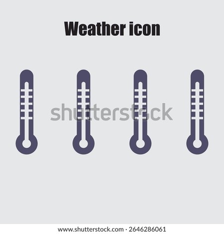 Weather forecast illustration shows temperature with four thermometers graphic.