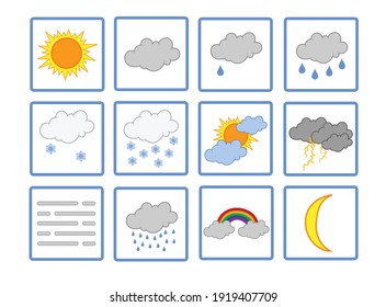 Weather Forecast Isolated On White Background Stock Vector (Royalty ...