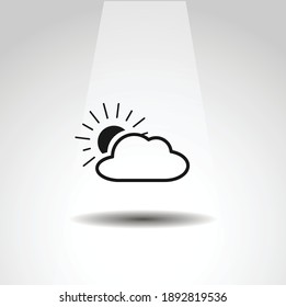 weather forecast isolated vector icon. sun behind the cloud icon