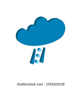 Weather forecast isometric icon of  rain with snow isolated on white background. Weather symbol  in modern style. For web site design and mobile apps. Vector illustration
