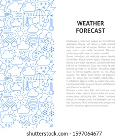 Weather Forecast Line Pattern Concept. Vector Illustration of Outline Design.