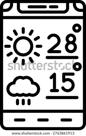 Weather forecast Line vector Icon Design