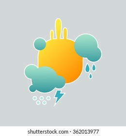 Weather forecast logotype. Flat style symbol.