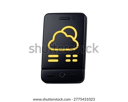 Weather forecast mobile app icon 3d render illustration isolated cloud forecast concept