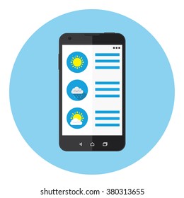 Weather Forecast Mobile Appication Flat Infographic