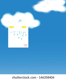 weather forecast on notepad paper  white cloud and blue sky,vector background