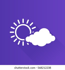 Weather forecast partly cloudy icon in Metro user interface color style. Meteorology overcast