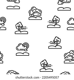 weather forecast rain sun cloud vector seamless pattern thin line illustration