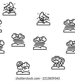 weather forecast rain sun cloud vector seamless pattern thin line illustration