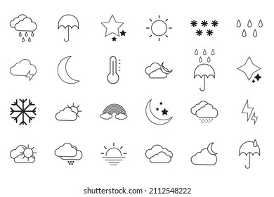 Wettervorhersage setzen Symbole . Vektorgrafik