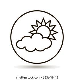 Weather. Weather forecast. Sun and cloud on a white background