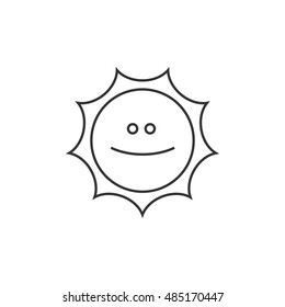 Weather forecast sunny icon in thin outline style.