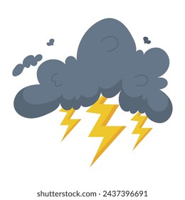 weather forecast thunderstorm isolated illustration