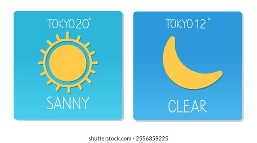 Weather forecast for Tokyo showing sunny and clear conditions on a pleasant day