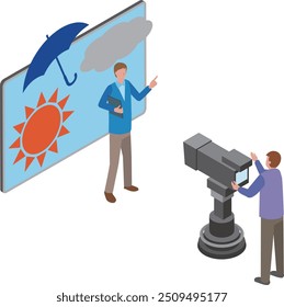 Weather forecast TV program illustration