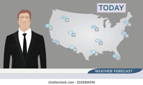 Weather forecast USA. vector illustration