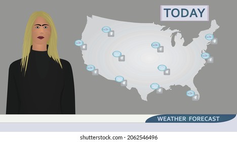 Weather forecast USA. vector illustration