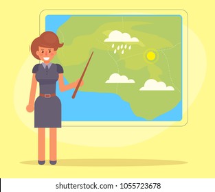 Weather forecast. Vector. Cartoon. Isolated art on white background. Flat
