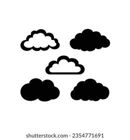 weather forecast vector of Cloud icon clipart collection sets, weather clouds symbol isolated on white background.