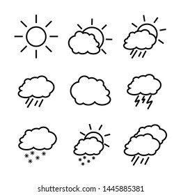 Weather forecast vector icons collection