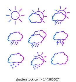 Weather forecast vector icons collection