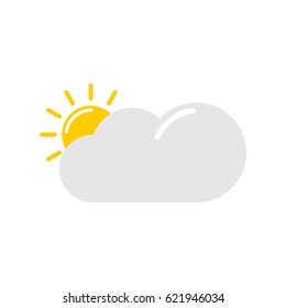Weather forecast vector sign. Cloudy and sunny weather.