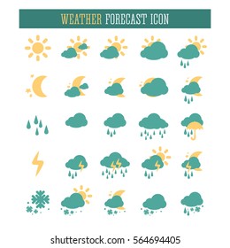 Weather forecast web icon collection. Nice and neat weather sign.