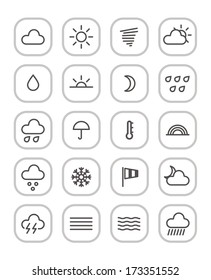 Weather forecast web icons collection isolated on white