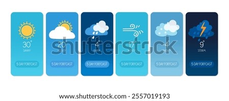 Weather forecast for the week with various conditions and temperatures displayed clearly