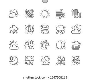 Weather forecast Well-crafted Pixel Perfect Vector Thin Line Icons 30 2x Grid for Web Graphics and Apps. Simple Minimal Pictogram