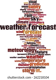 Weather forecast word cloud concept. Vector illustration