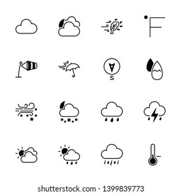 Weather Forecasting & Climate Icons - Black Series - Set 2