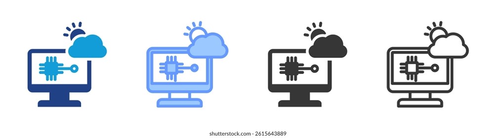 Weather Forecasting icon set multiple style collection
