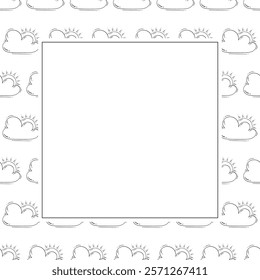 weather frame. doodle weather square frame. hand drawn weather frame background. weather background