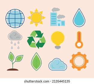 Wetter- und Klima-Icon-Set