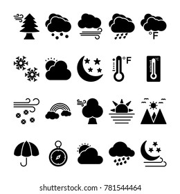 
Weather Glyph Vector Icons
