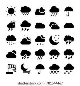 
Weather Glyph Vector Icons 
