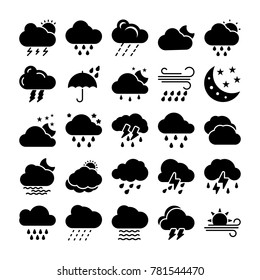 
Weather Glyph Vector Icons 
